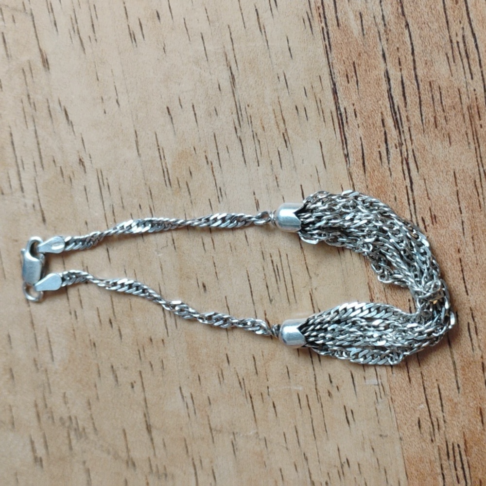 Multi Strand Sterling Silver Bracelet - Picture 6 of 10